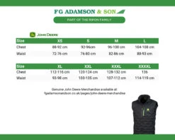 John Deere Operator Insulated Vest - MCS3066100 -Xtract Power JDInsulatedvest MCS3066100