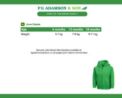 John Deere Infant Zip Fleece Hoodie - MC33033GR -Xtract Power JDinfantziphoodie MC33033GR